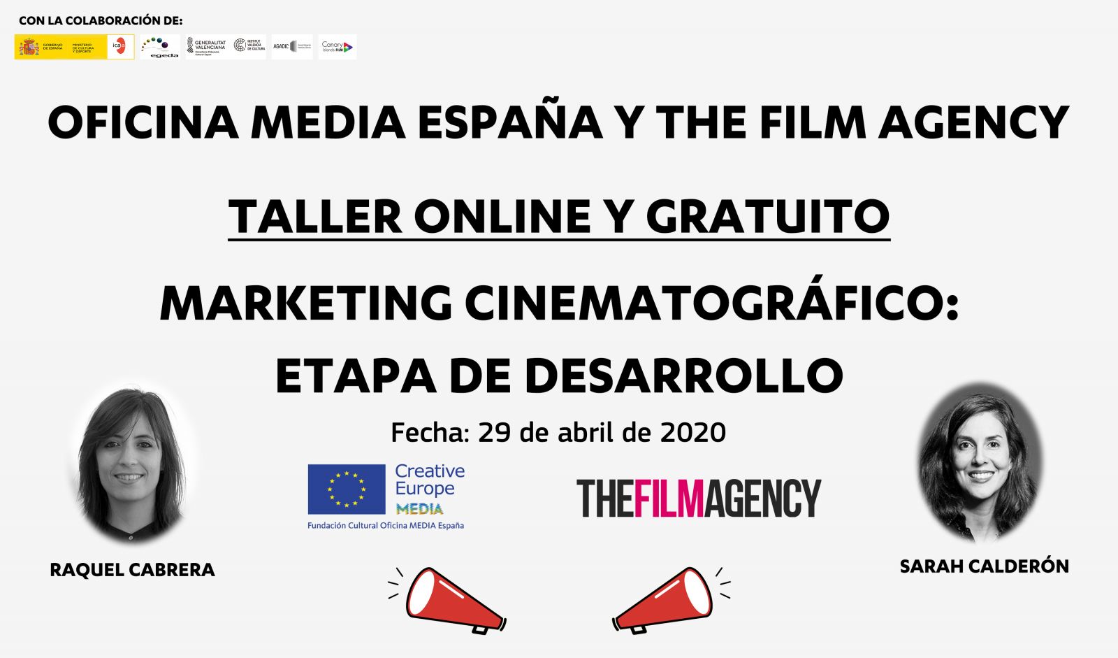 Taller online de marketing cinematográfico en etapa de desenvolvemento, organizado por MEDIA e The Film Agency: 29 de abril de 2020