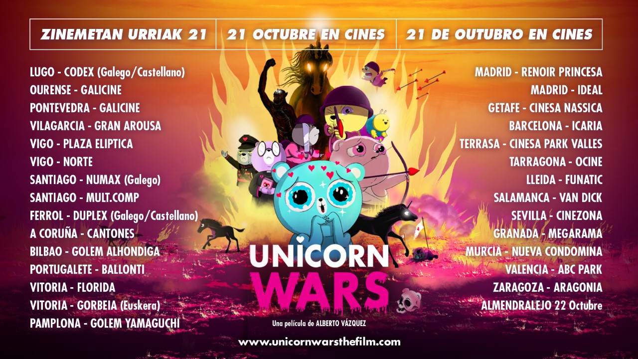 O 21 de outubro chega aos cinemas ‘Unicorn Wars’, a nova película de animación do galego Alberto Vázquez